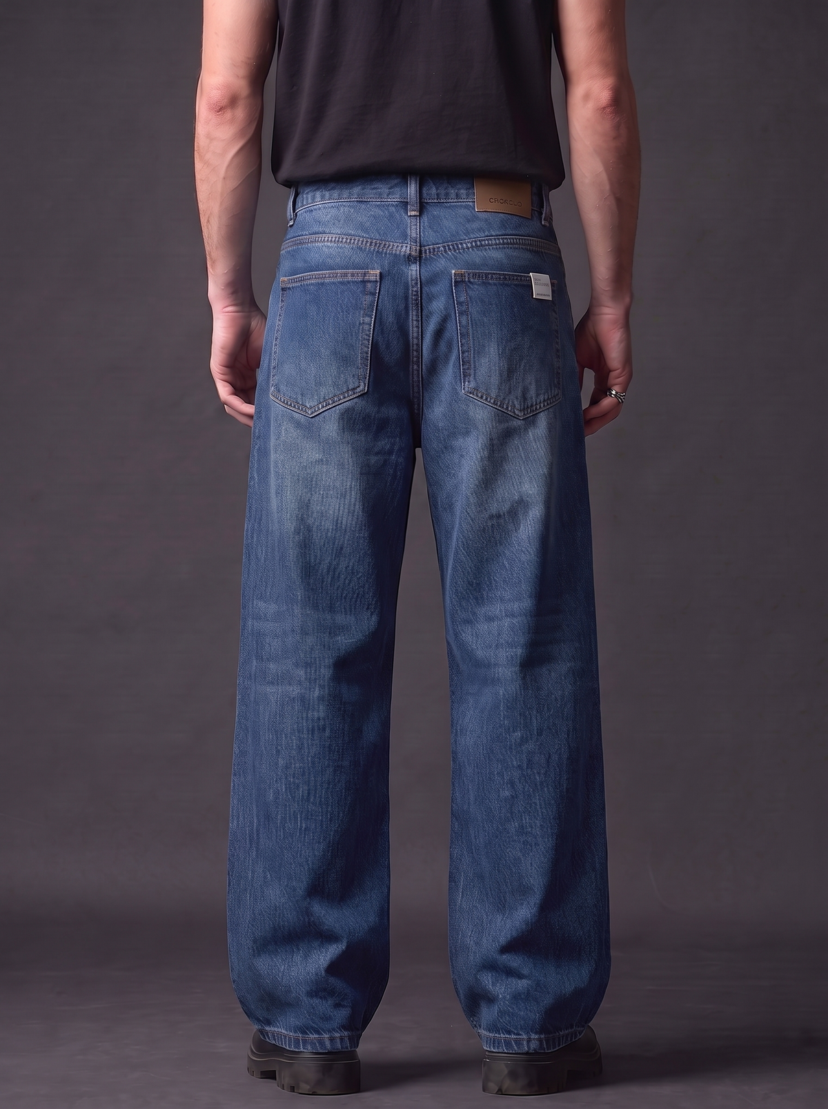 The Faded Baggy — back — faded indigo baggy men's jeans